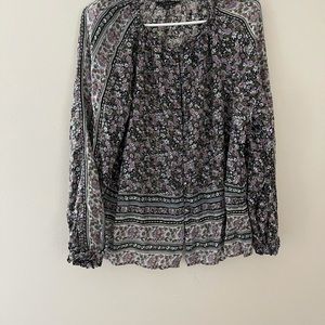 Lucky Brand FLORAL PEASANT BLOUSE